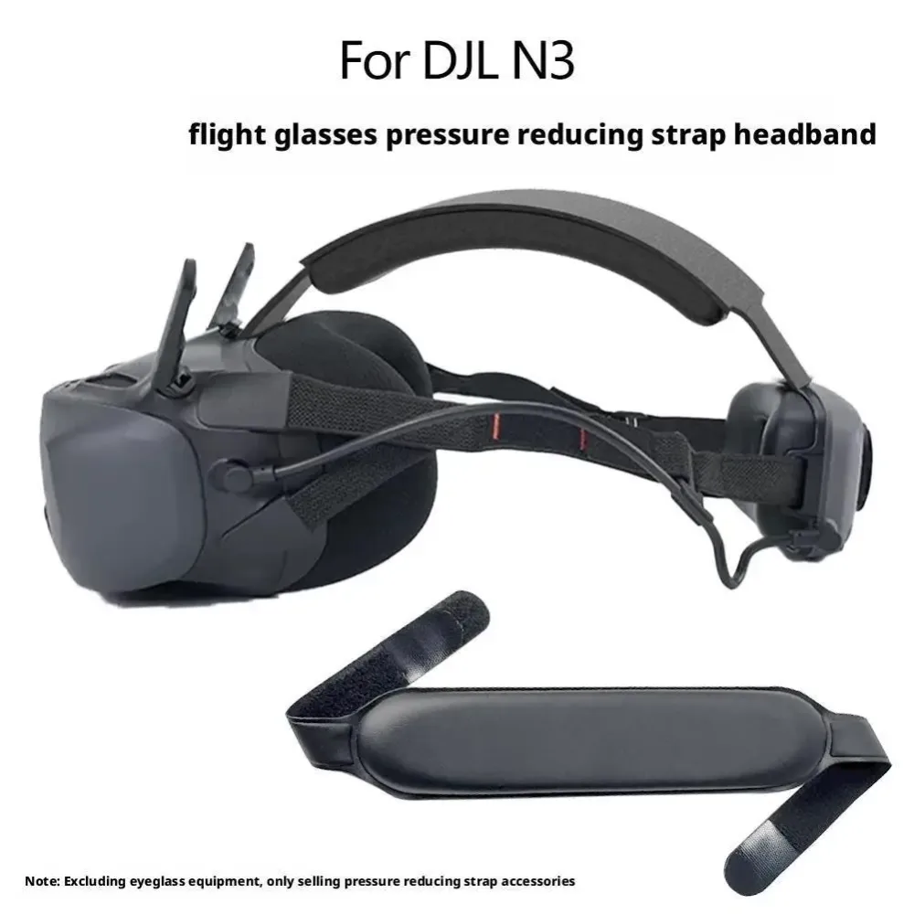 Für DJI N3 Flugbrille Stirnband Bequemer verstellbarer Kopfgurt für DJI-Brille PU-Leder Druckentlastungskissen