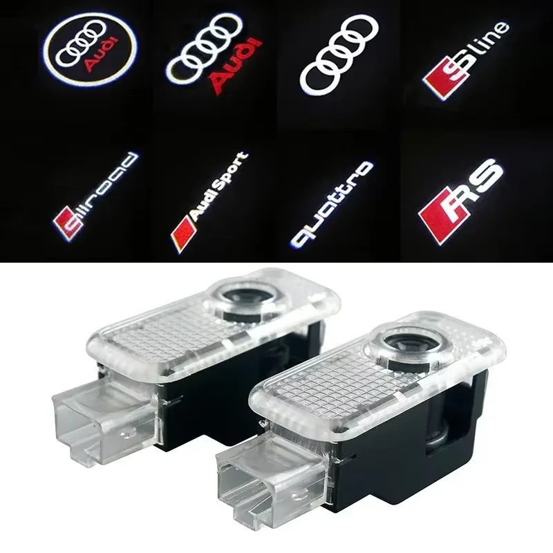 2/4 stücke Audi led Auto Tür willkommen licht projektor lampe Für Audi A1 A3 A4 A5 A6 Q7 TT B5 B6 B7 B8 C5 C6 C7 8L Courtesy SLine logo