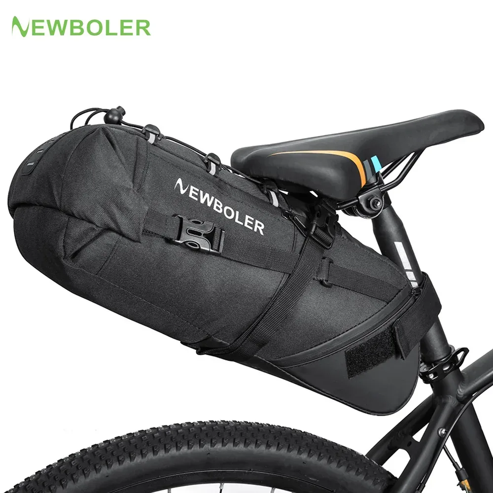 NEWBOLER Fahrradsatteltasche, wasserdicht, MTB, Rennrad, 10 l, großes Fassungsvermögen, Fahrradtasche, faltbar, Hecktasche, Kofferraumzubehör