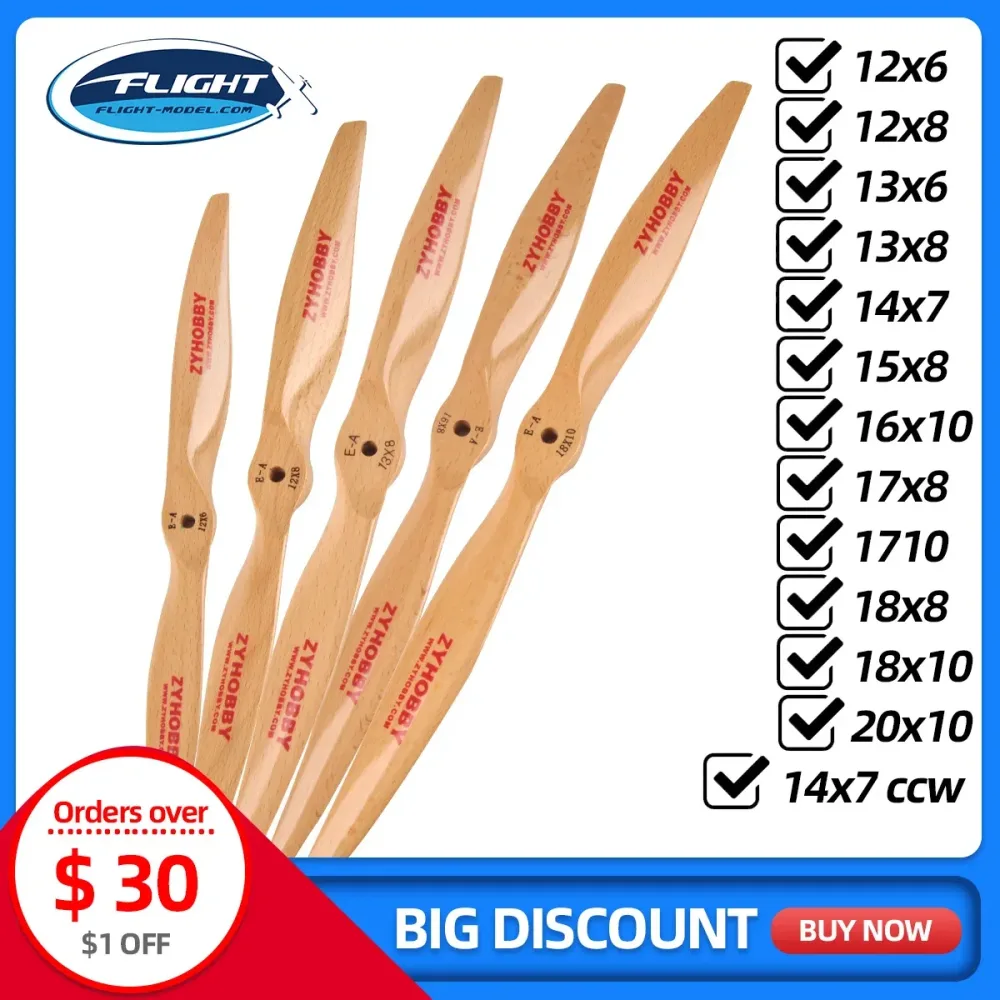 1Pc Elektrische RC Flugzeug Propeller Holz Prop CW 14x7 16x10 12x6 12x8 13x6 17x8 18x8 18x10 20x10 Für Starrflügel Flugzeuge