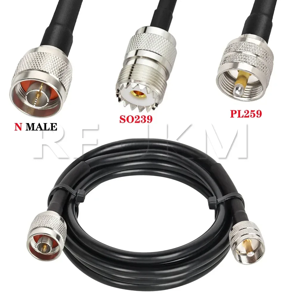 RG58 Kabel N Stecker auf UHF PL259 Stecker auf SO239 Buchse Stecker 50 Ohm Crimp RF Koaxial Jumper Pigtail gerade