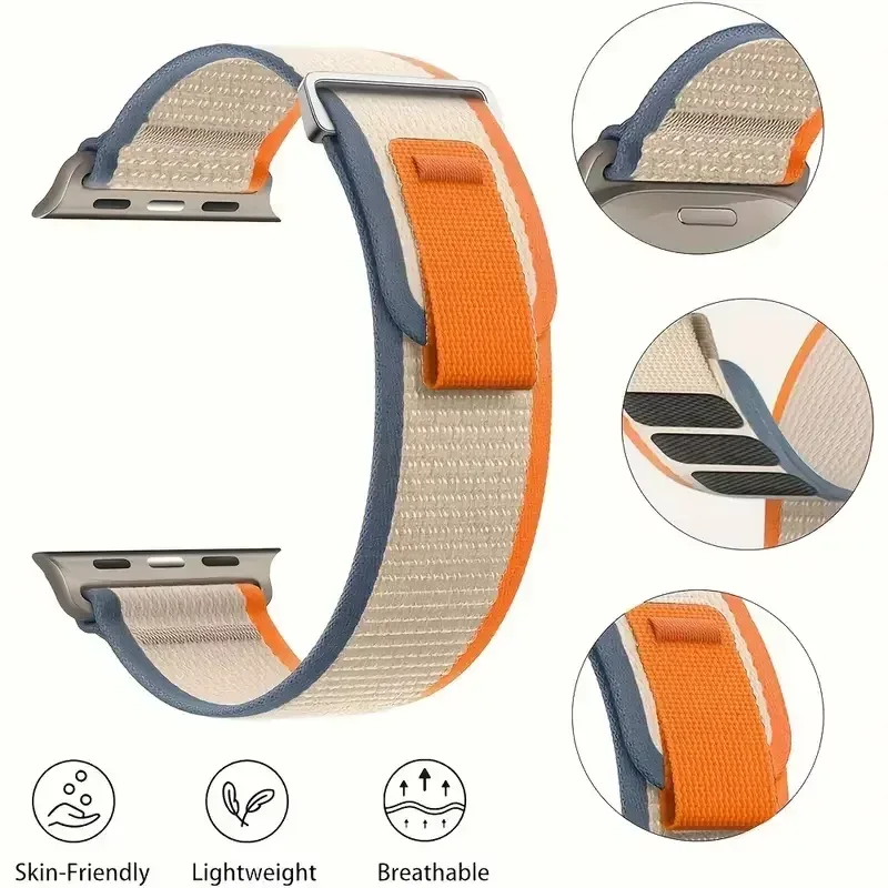 Nylon Trail Loop Correa für Apple Watch Ultra 2-3 49 mm 45 mm 44 mm 42 mm 46 mm 41 mm Armband iWatch Serie 11 10 9 8 7 6 5 SE Armband