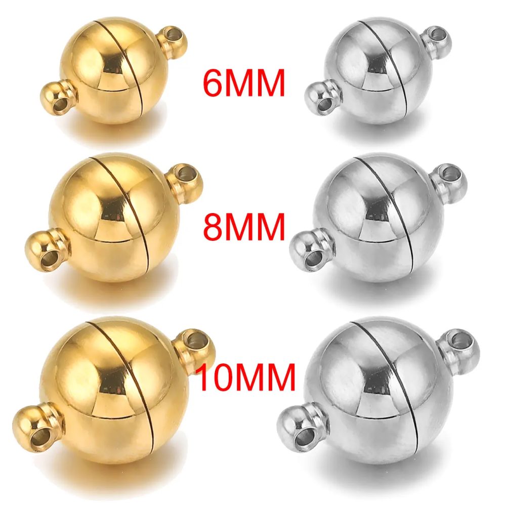 2set Edelstahl Kugel Magnetische Halskette Verschluss Zylinder Verschlüsse Stecker für DIY Armband Schmuck Machen Materialien Zubehör