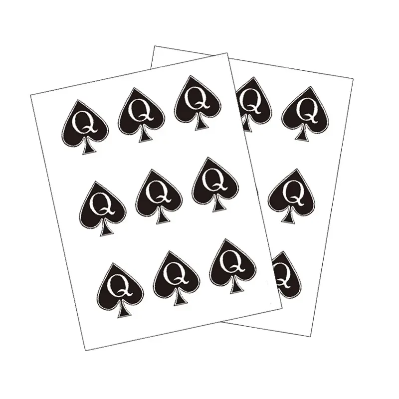 Q of Spades Tattoos Wasserdicht Temporäre Tattoo Aufkleber Tatouage Stich Fake Tattoo Body Art Flash Tattoo Henna Tatoo Männer