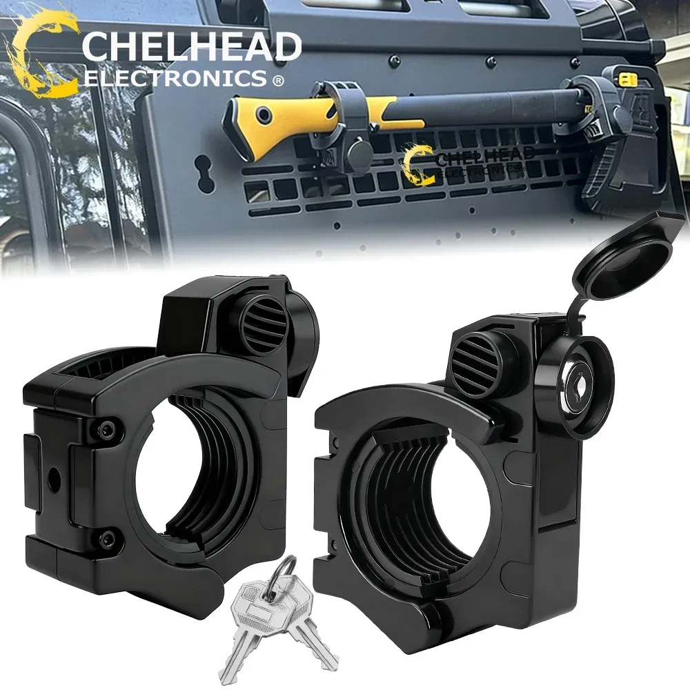Schaufelhalter, Gummigriff-Montagesatz mit Schloss, Werkzeuggriffe, 1,18?2,17 Zoll Durchmesser, Schnellspanner-Halterung für Off-Road-SUV, ATV, Auto