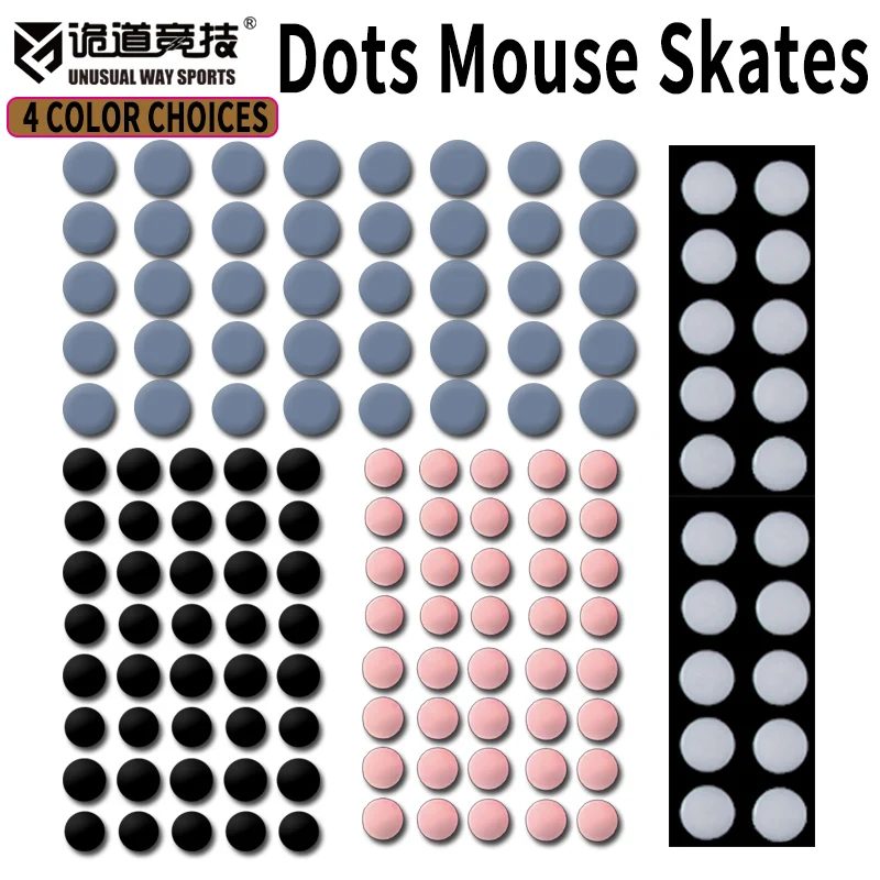Ungewöhnliche Wege Sport Maus Fuß Skates Füße für runde Punkte gewölbte Oberfläche PTFE Anti Collapse Magic Ice Black Silver Fox