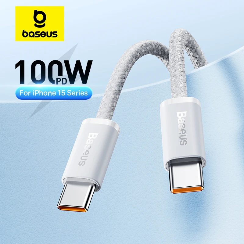 Baseus 100 W Typ C auf USB-C-Kabel für iPhone 16 15 Schnellladekabel für MacBook iPad Samsung Xiaomi Schneller USB-C-Kabel