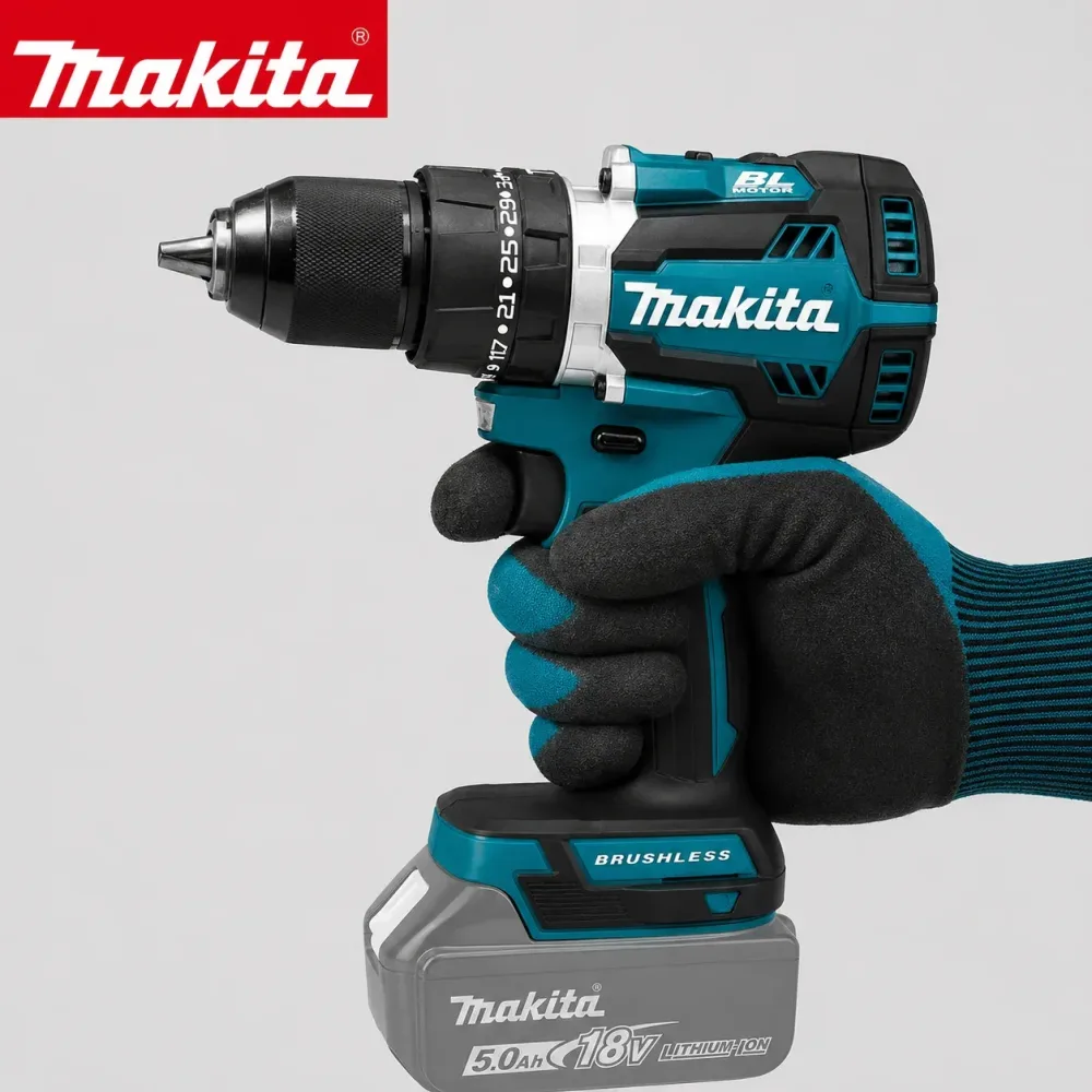 Makita 18V LXT ®   Lithium-Ionen DDF487 13mm Kompakter Bürstenloser Akku-Schlagbohrschrauber 1/2 Zoll mit Hohem Drehmoment Elektrischer Schraubendreher