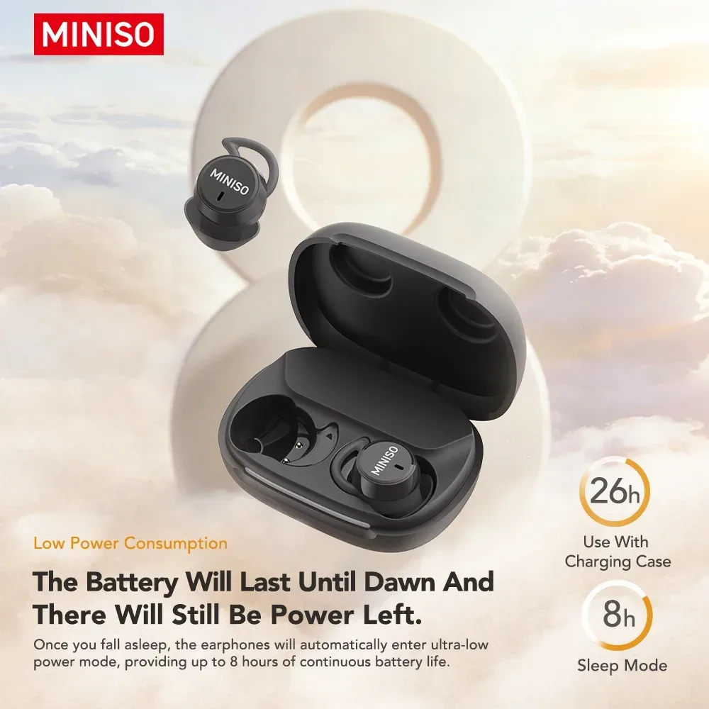MINISO MS217 TWS Mini-Schlaf-Ohrhörer Bluetooth 6.0 KI-Übersetzer 134 Sprachen ENC Geräuschunterdrückung Ultraleichte In-Ear-Kopfhörer