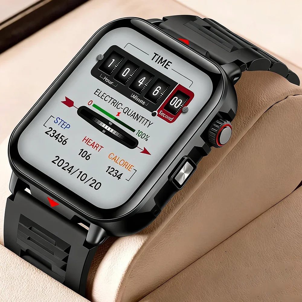 Elektronische Smartwatch mit BT-Anruf, Herzfrequenzmesser, Fitness-Tracker, Wasserdichte Sportuhr für Männer und Frauen, Android 2026