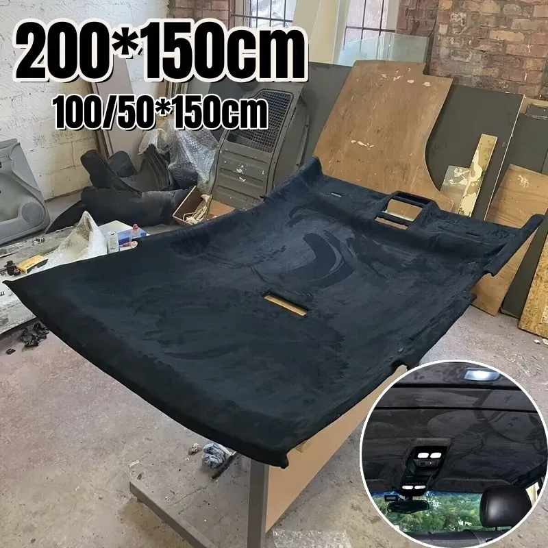 Max. 200 x 150 cm Wildleder-Dachfutter, Dachhimmel-Stoff, Schaumstoffmaterial für Auto-Innenraum, Polsterung, Reparatur, Decke, Himmel, Stoffe, Stoff, DIY