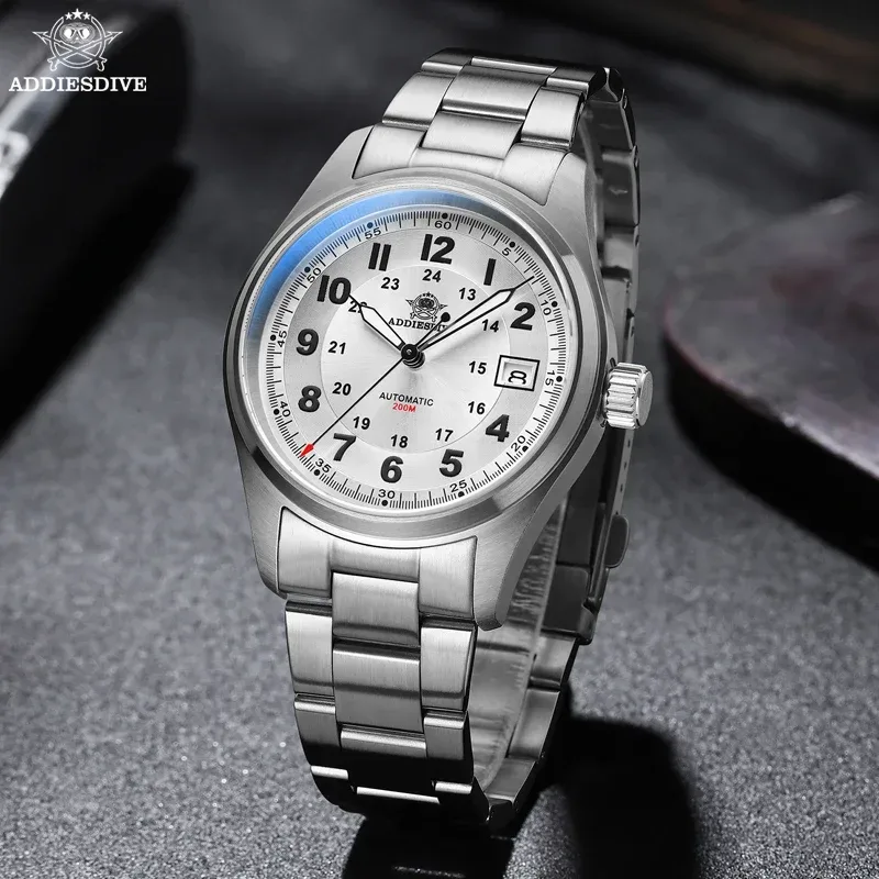 ADDIESDIVE Luxuriöse Herren-Automatikuhr 8215 Mechanische Uhren Saphirglas 200m Wasserdicht Analoge Leuchtende Uhren AD2525