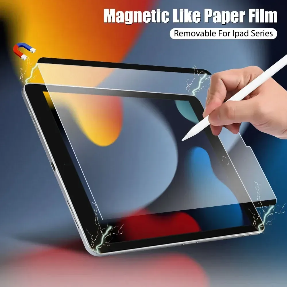 Papiermagnetischer Displayschutz für Ipad 9 8 7 6 5 9. Generation 10 Ipad Pro 11 12.9 10.5 9.7 Air 5 4 13 2024 Mini 6 Film