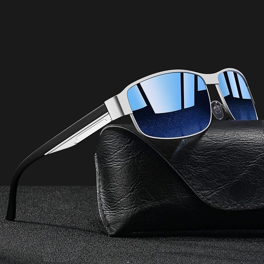 Modische Vintage Quadratische Metallrahmen-Sonnenbrille für Männer und Frauen Angeln Fahren Luxusmarken-Designer Sonnenbrillen Eyewear