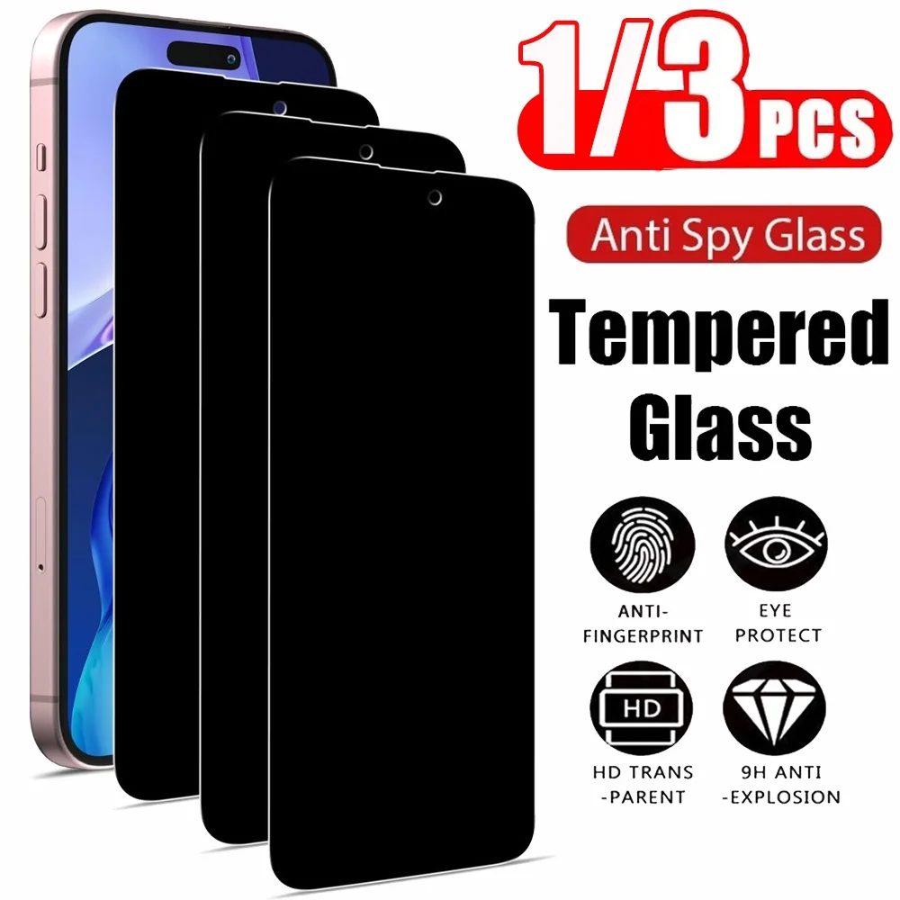1~3PCS Anti Spionage gehärtetes Glas Für iPhone 17 17e 16e 16 15 Pro Max Privatsphäre Bildschirmschutz Apple iPhone 15 14 Plus 13 12 11 Pro MaxAntispionagefolie Glas iPhone 17 Pro Max Front
