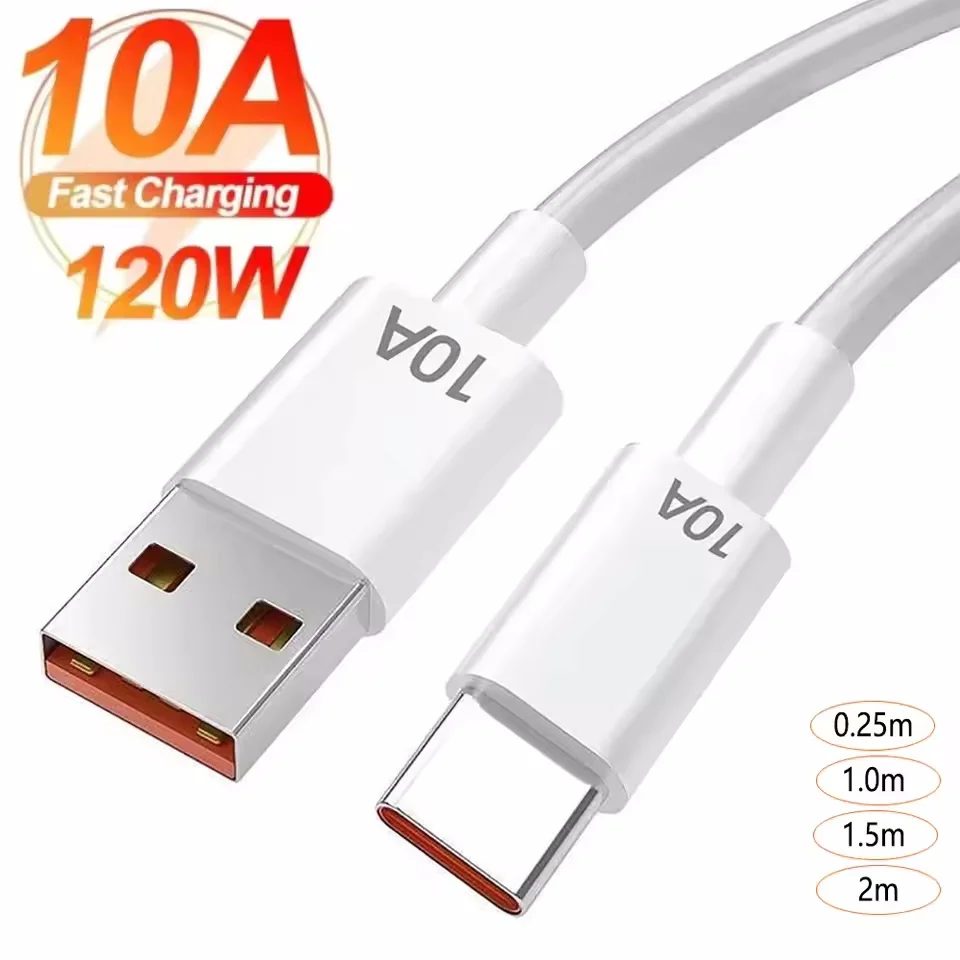 120W 10A USB zu Typ C Kabel 0,3/1M/1,5M/2M Super Schnelle Ladekabel für Android Huawei P30 Honor Datenkabel Für Xiaomi Redmi