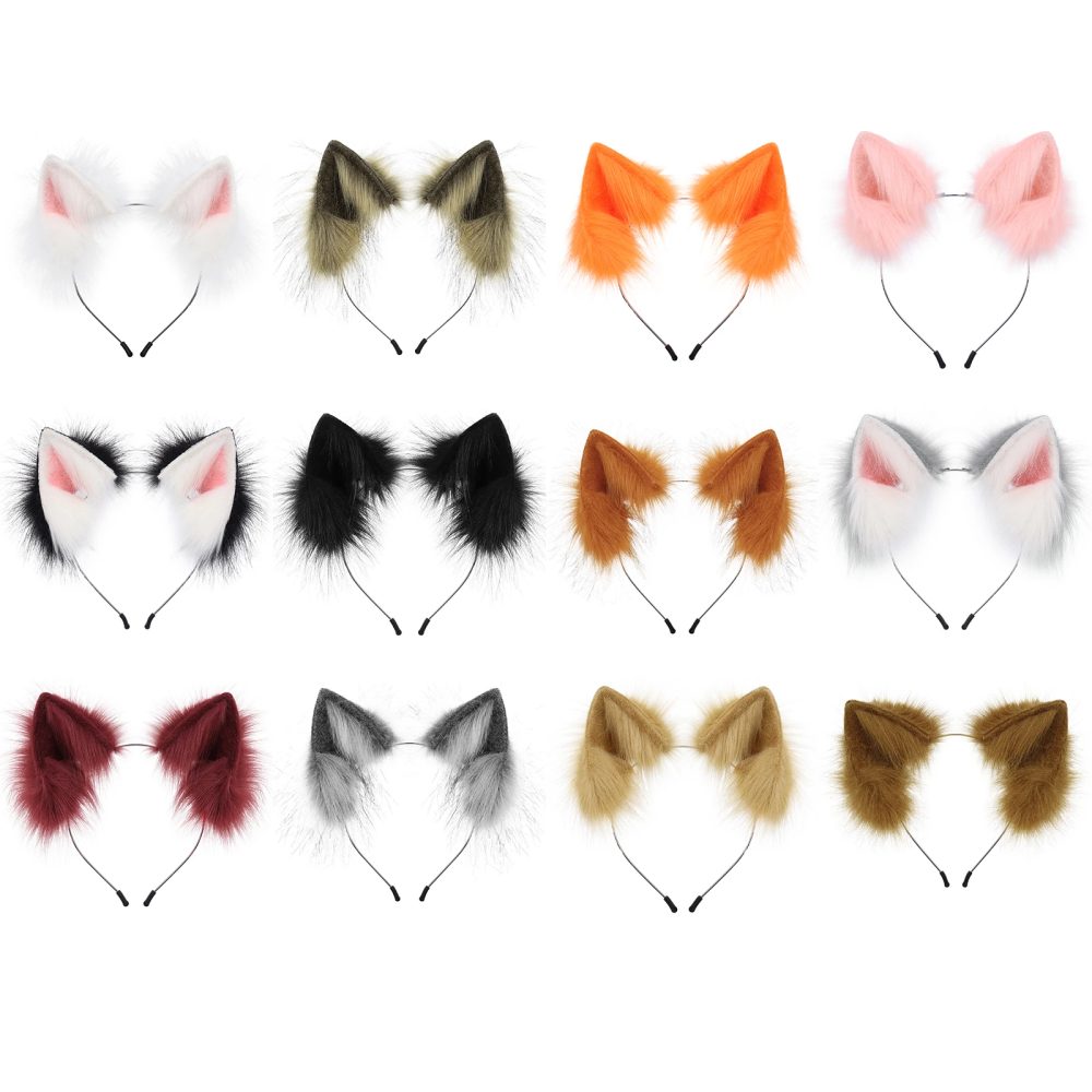 Handgefertigtes Stirnband aus Kunstfell mit Tierohren, pelzige Katze, Fuchsohren, Haarband, Kopfbedeckung, Kostümzubehör für Cosplay, Maskerade