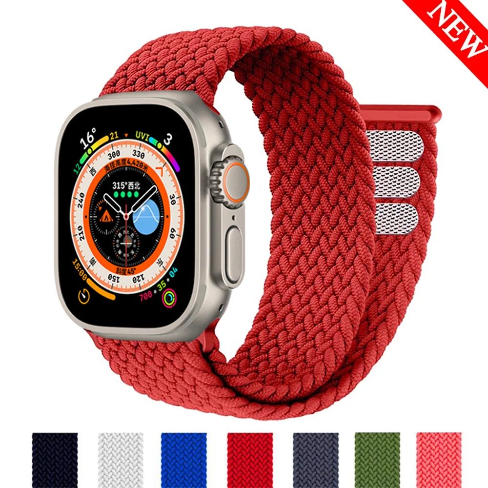 Geflochtene Solo Loop für Apple Watch Ultra Band 49 mm 45 mm 44 mm 40 41 42 46 mm Correa-Armband iWatch-Serie 11 10 9 7 SE 8 6 5 Armband