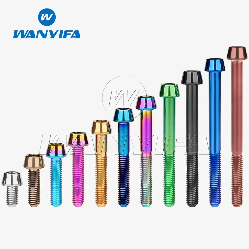 Wanyifa Titanschraube M5 x 9 16 18 20 25 30 35 40 45 50 55 60 mm Inbusschlüssel Kegelkopfschraube Schraube für Fahrradvorbau Sattelstütze
