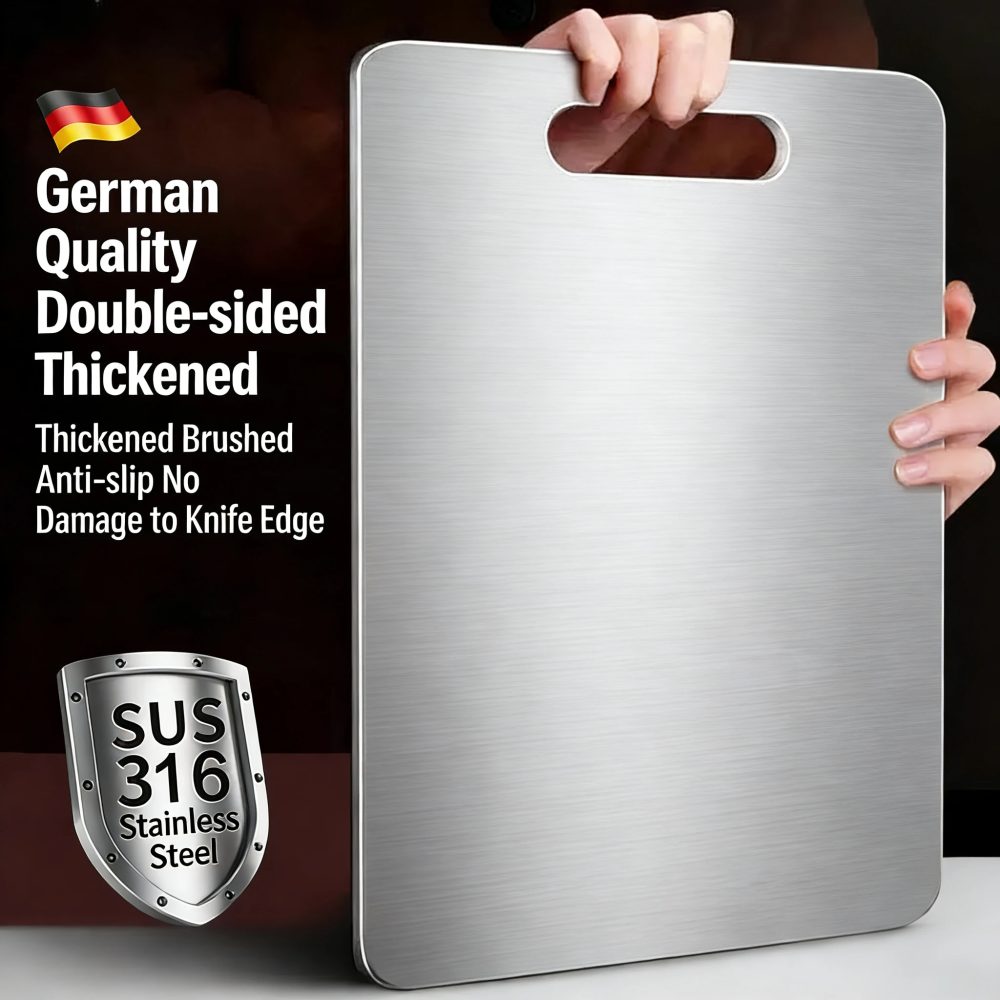 Titan-Schneidebretter aus Edelstahl für die Küche 316 Stahl Verstärkte Doppelseitige Lebensmittelgeeignete Tragbare Obst- und Fleischschneidebretter