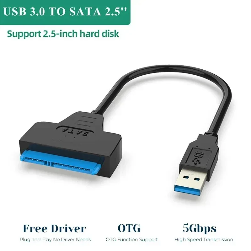 USB 3.0 SATA 3 Kabel SATA zu USB 3.0 Adapter bis zu 6 Gbps Unterstützung für 2,5 Zoll externe HDD SSD Festplatte 22 Pin SATA III Kabel