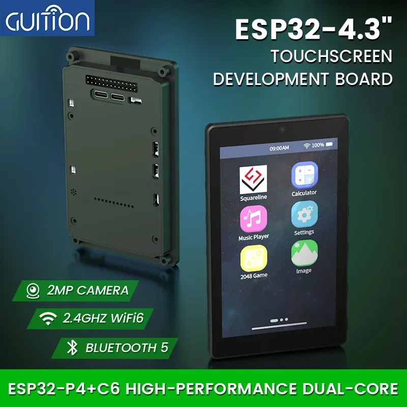 4,3-Zoll 480 * 800 IPS kapazitives Touch ESP32P4 Entwicklungsboard ESP32-C6 Entwicklungsboard mit Shell und Kamera