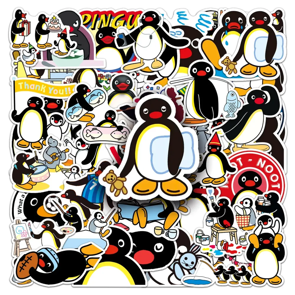 50 Stück süße Pingu-Aufkleber Pingu DIY-Aufkleber Scrapbooking Telefon Gepäck Skateboard wasserdichte Aufkleber