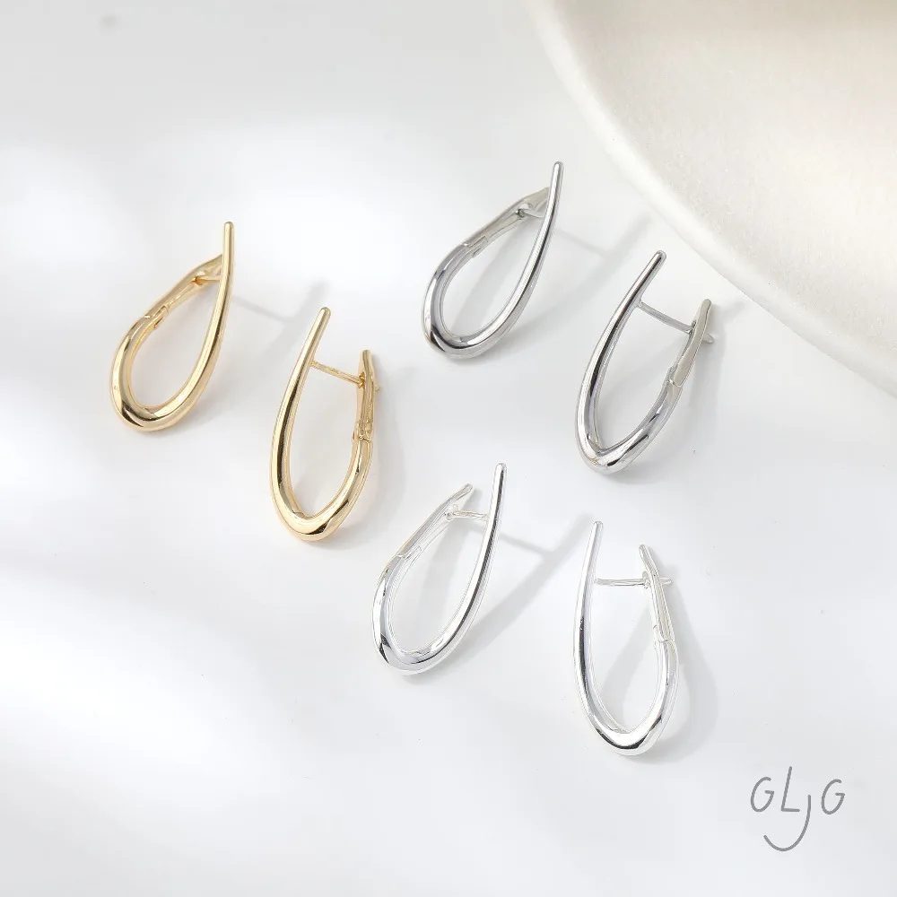 4 Stück gedrehte Ohrstecker, DIY-Ohrringverbinder, Schmuckherstellungszubehör, 14 Karat vergoldete Accessoires, 28*11,5 mm