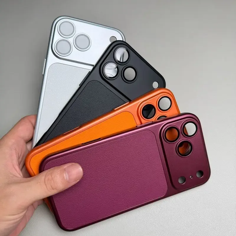 Für iPhone 18 Pro Max Hülle, iPhone 17 Pro Cover, iPhone 16 15 14 13 12 11 18 17 Air Lederhülle, schützende matte Leder-Rückabdeckung