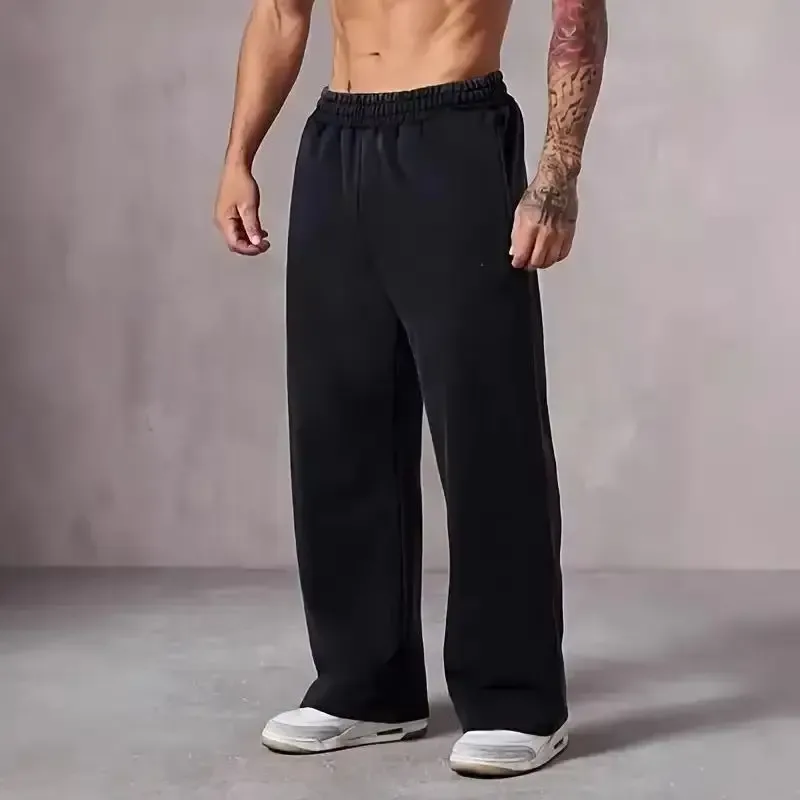 Große, übergroße Herren-Jogginghose mit weitem Bein ? locker sitzende Hose mit elastischem Bund, atmungsaktive Winterhose