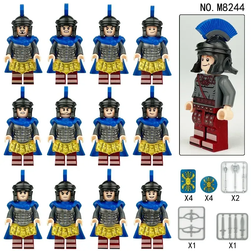 Mittelalterliche römische Legionssoldaten, Geistersoldaten, Bausteine, Figuren, humanoide Puppen, Spielzeug, Kinderspielzeug, Geburtstagsgeschenke.