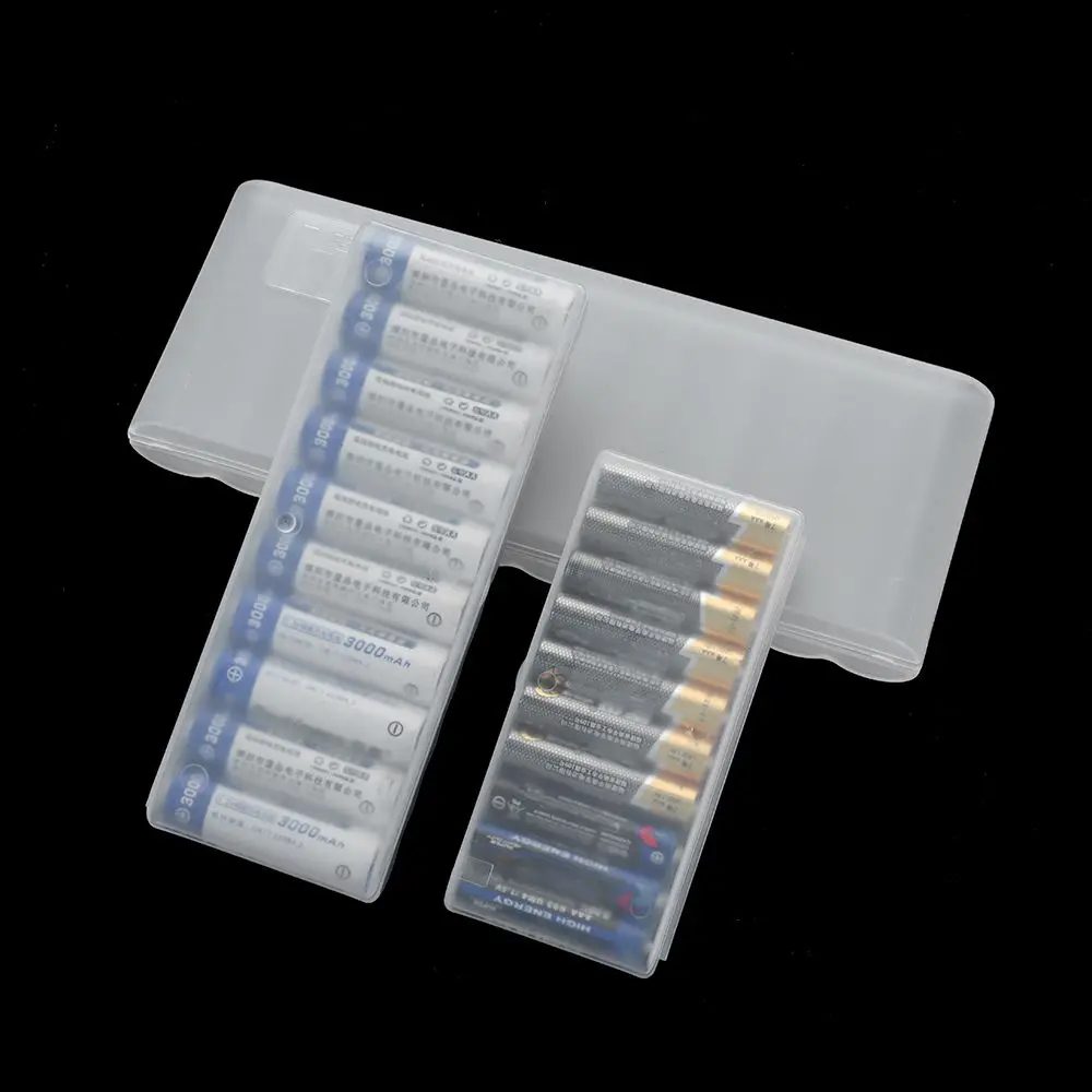 10-Slot-Kunststoff-Hartbehälter für Batterie, Aufbewahrungsbox für AAA/AA/18650 Batterie-Organizer-Zubehör