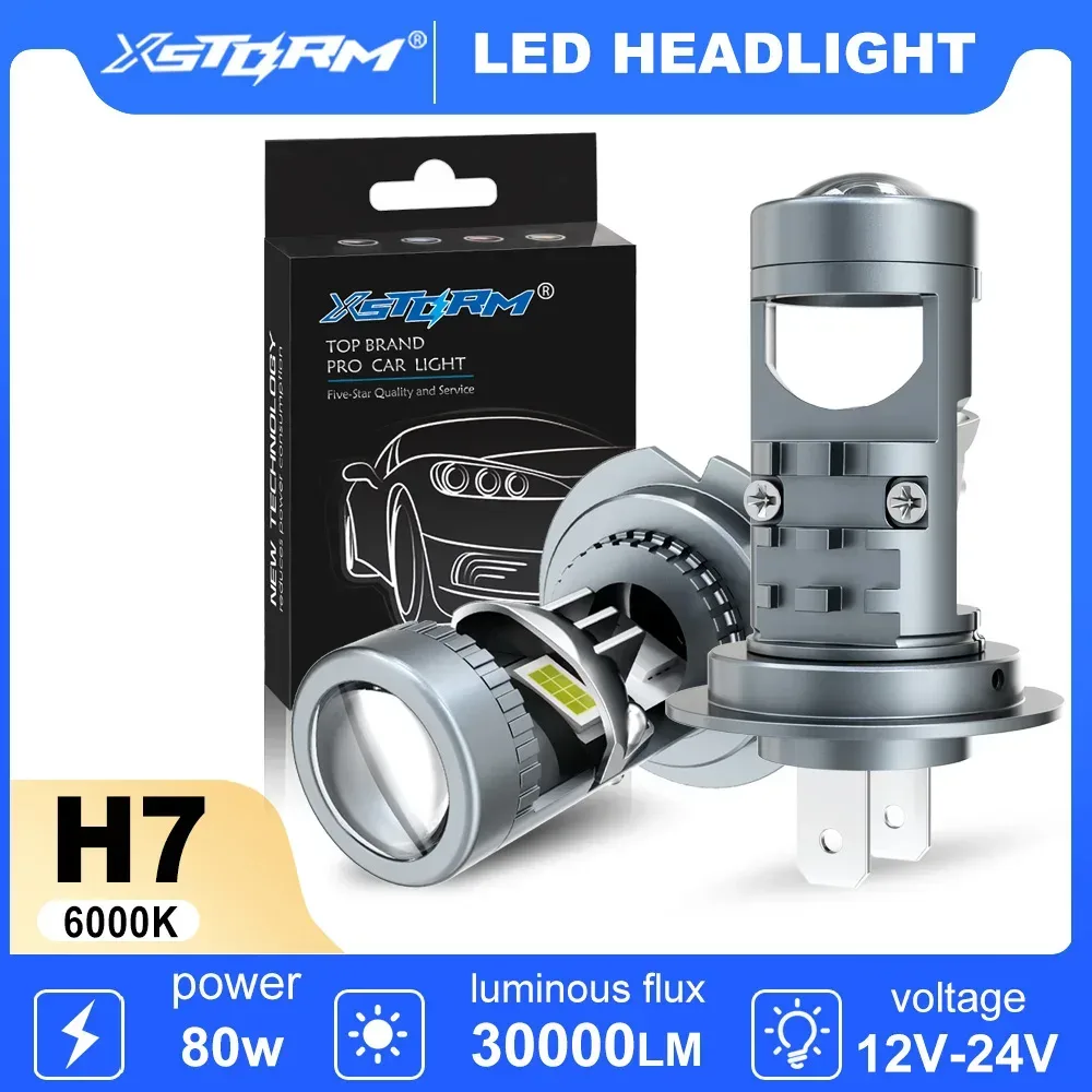 XSTORM H7 LED-Scheinwerfer-Projektor 80W 30000LM Autolampen 9005 9006 H11 LED Canbus Auto- und Motorradlampen Plug & Play