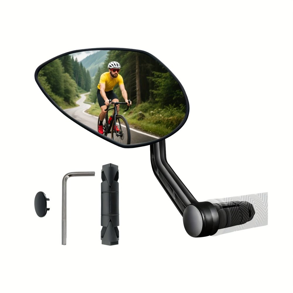 Fahrradspiegel Lenkerhalterung, HD Weitwinkel-Rückspiegel für Lenker mit Kratzfestem Glas, 360° ° Verstellbares Fahrrad