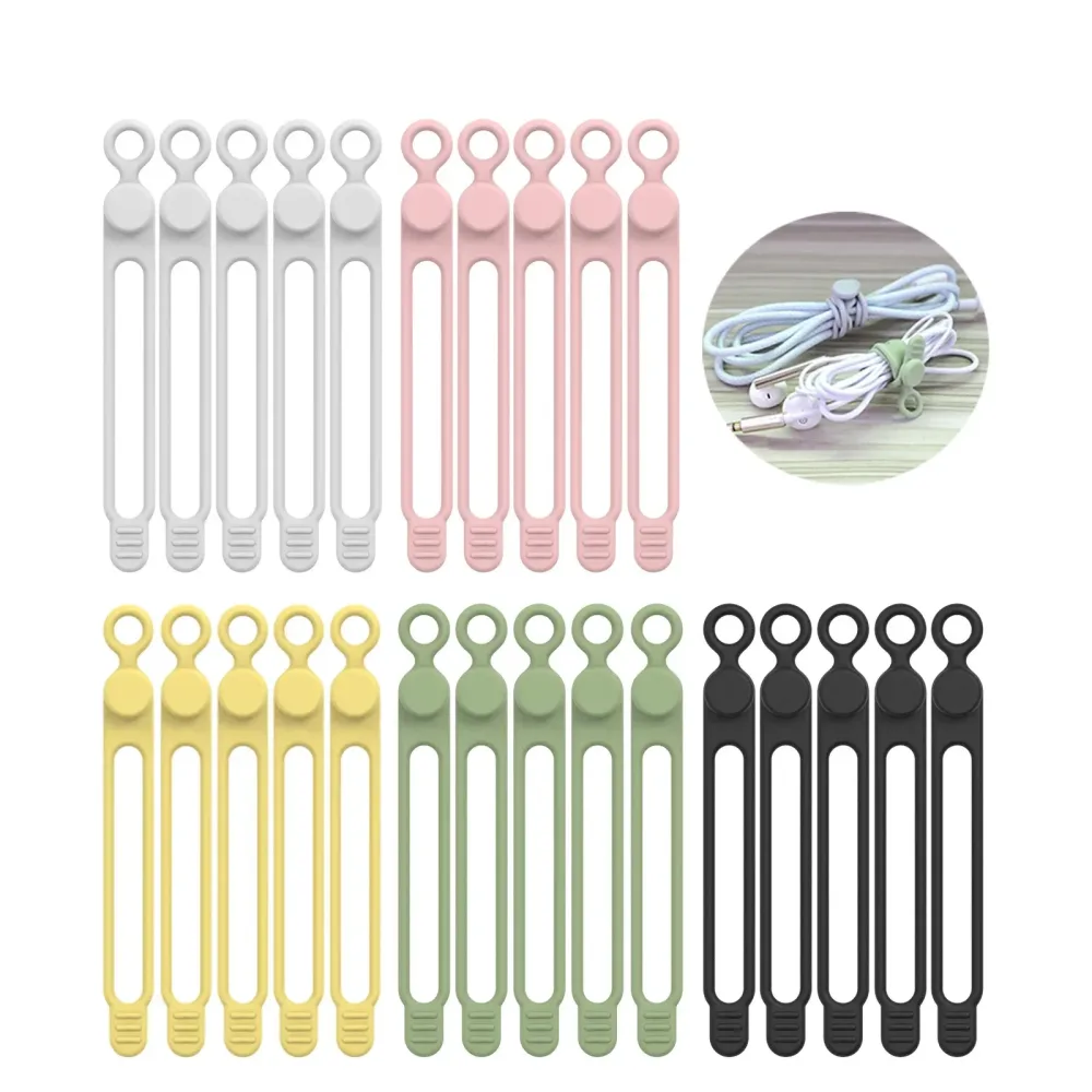 Silikon-Kabelbinder, Kabel-Organizer, Kabelbinder, wiederverwendbare Kabelbinder, Reise-Kabel-Organizer, niedliche elastische Krawatte, Kabelbinder