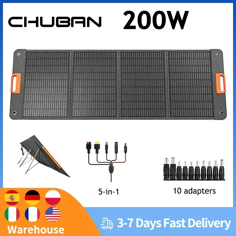 200W Faltbare Solarmodule 100W Zellen Tragbares Solar-Ladepanel Komplettset für Outdoor-Tourismus Camping Powerstation