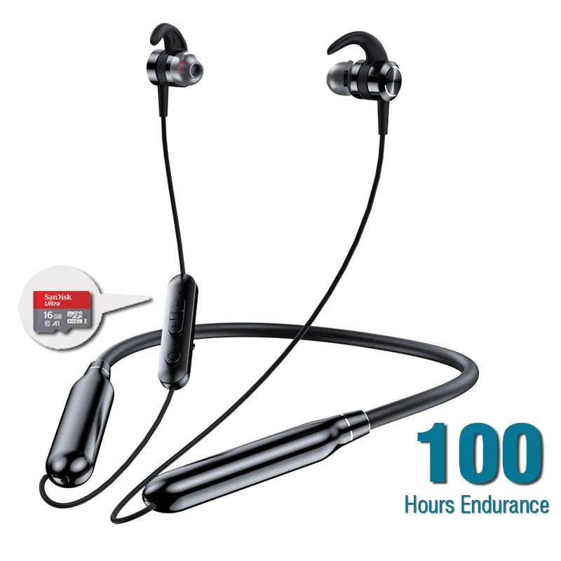 STTKGZD Drahtlose Kopfhörer Nackenbügel Bluetooth Kopfhörer Mit Mikrofon Lange Batterie Headset Hohe Qualität Sport Für TF Karte
