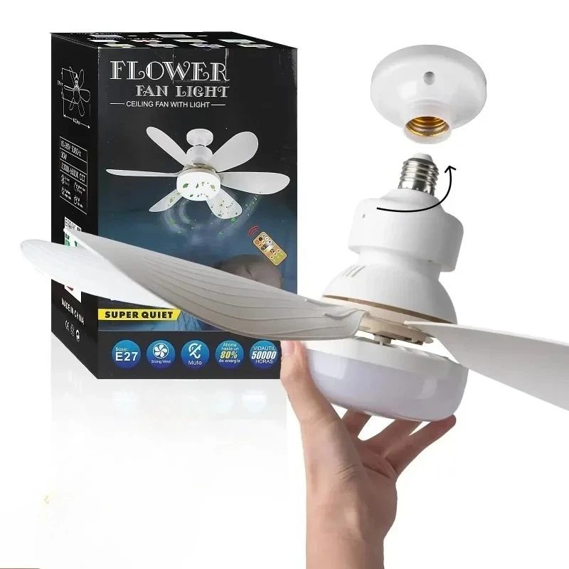 LED 30W Deckenventilator mit Licht E27 und Fernbedienung zum Dimmen, geeignet für Wohnzimmer, Arbeitszimmer, Haushalt, 85-265V ???