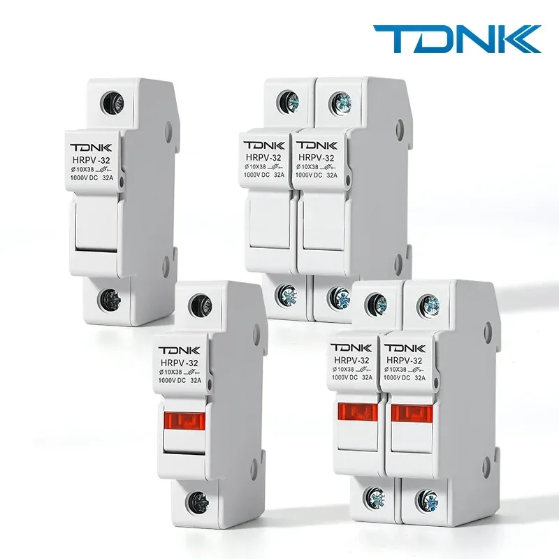 TDNK 1P 2P 1000V Solar-Gleichstrom-Sicherungshalter Photovoltaik-Verbindung 10x38 für PV-Combiner-Box - Solarsystem-Sicherungshalter 6A-32A