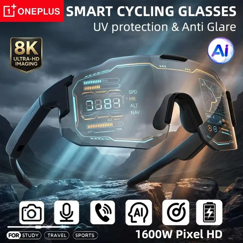 Oneplus Al Smart-Brille 8K Fernbedienung Fotokamera Touch-Aufnahme Übersetzer Sprachassistent Kabellose Bluetooth-Brille