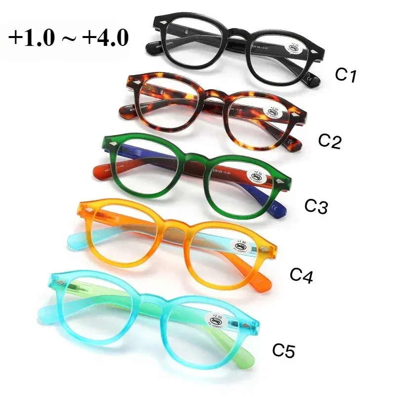 +1,0 ~ +4,0 Reisnägel Kunststoff Presbyopiebrille Ovale neutrale Lesebrille Farbblockierte Schutzbrille