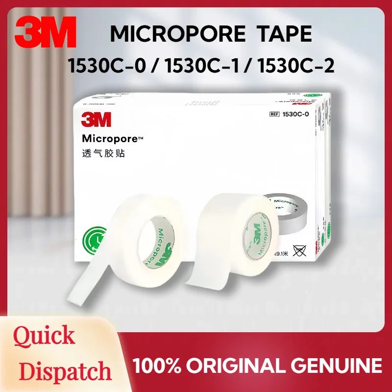 Original 3M Mikropore-Chirurgieband 1530, weiß, hoch atmungsaktiv, sanfte Haftung, hypoallergenes Klebeband