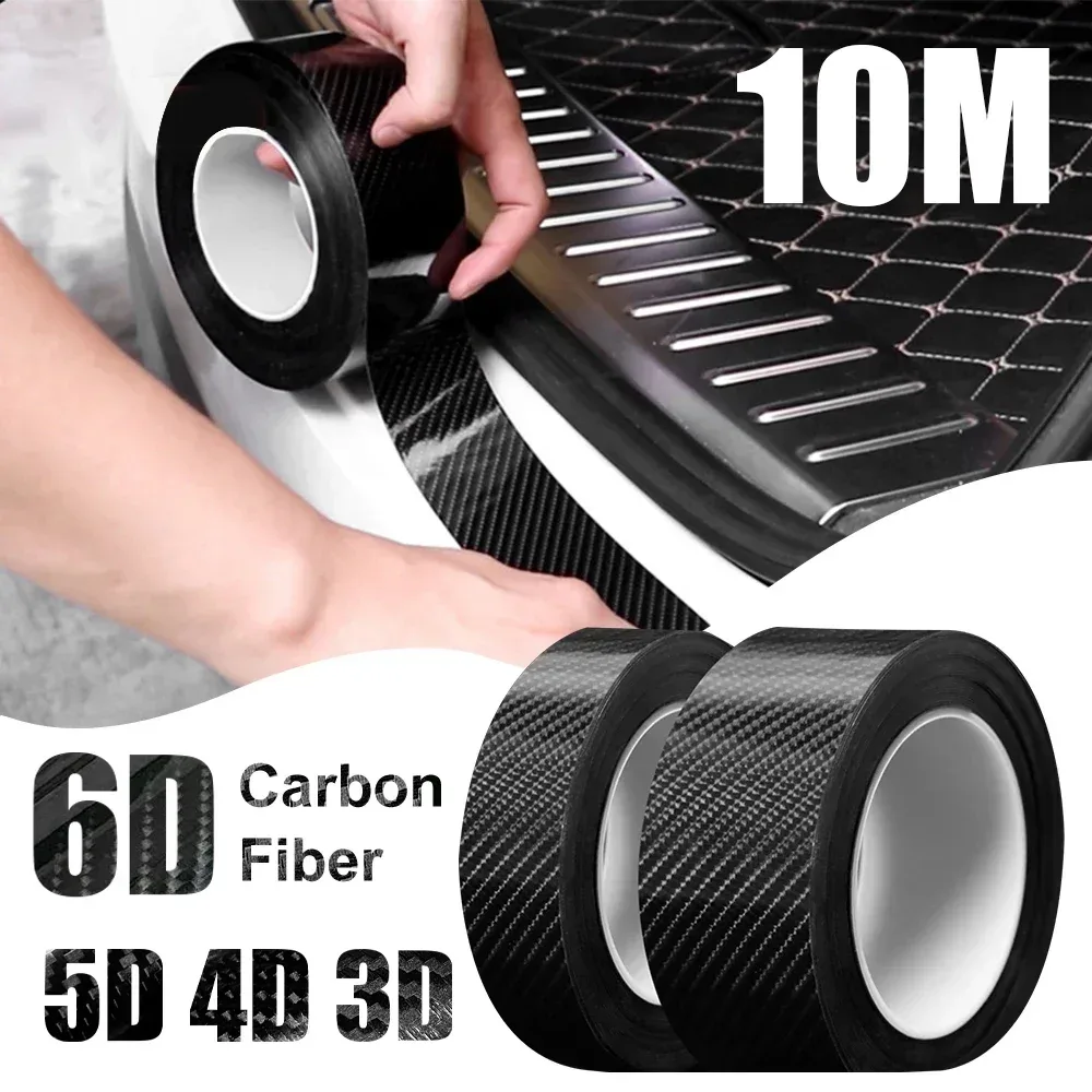 Carbon Faser Auto Aufkleber Selbst-klebe Automotive Wrap Band Matte Schwarz Schutz Auto Film 3D Vinyl Tür Streifen Zubehör