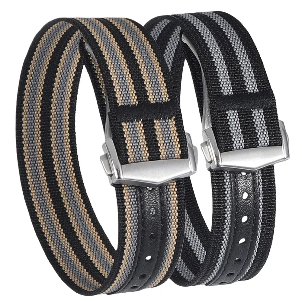 Premium geripptes Uhrenarmband mit Faltschließe, Nylon, 20 mm, 22 mm, Uhrenarmband für Omega, Faltschließe, Sportarmband für Herren