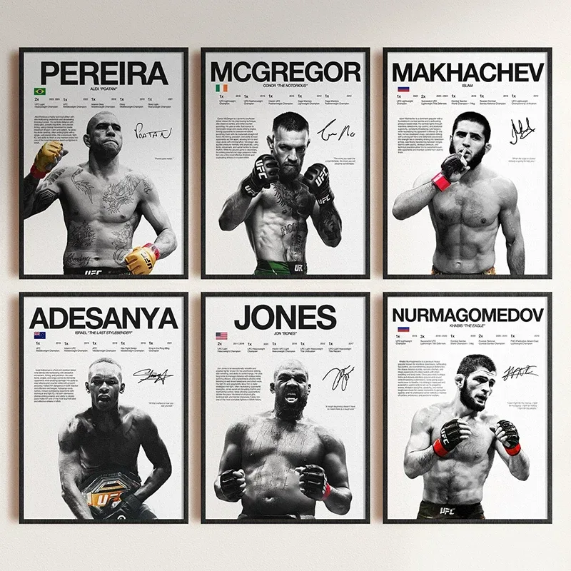 Berühmte Box-Legenden Kampf-Poster-Druck UFC Inspirierendes ILIA TOPURIA Leinwandgemälde Wandkunst Wandbild Fitness-Studio Heim-Dekoration