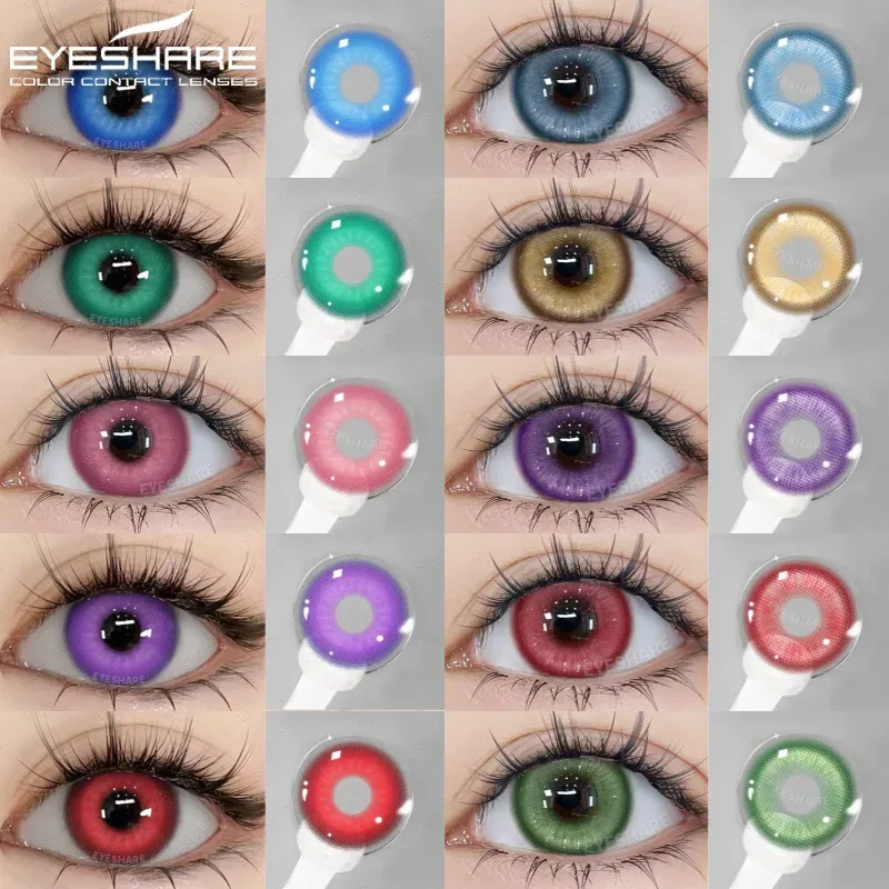 EYESHARE Farbige Kontaktlinsen für Augen, 1 Paar blaue Kontaktlinsen, lila Linsen, Cosplay, rosa Kontaktlinsen, jährliche Halloween-Linsen