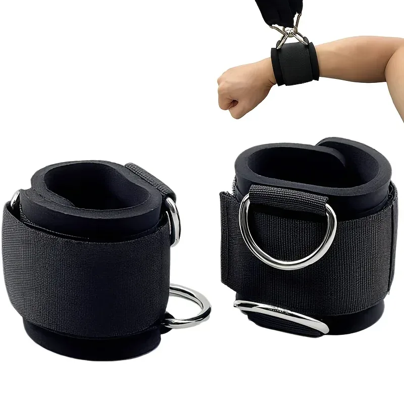 1/2 Paar Verstellbare Handgelenkmanschetten für Kabelzugmaschinen, Neoprengepolsterte Gurte mit D-Ringen, Hochbelastbare Fitness-Manschetten für Krafttraining