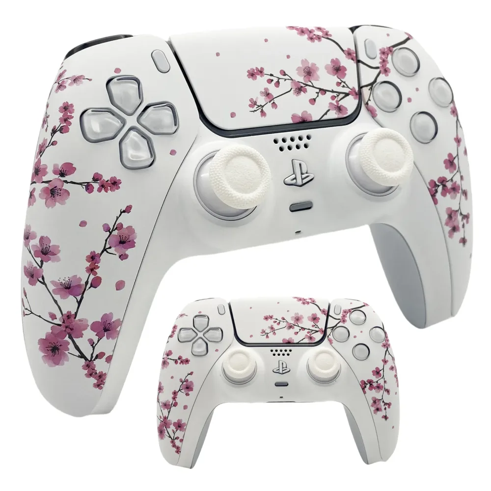 Rosa Sakura PS5 Controller-Gehäuseabdeckung mit Touchpad für DualSense Controller, Ersatz für BDM-010 bis BDM-060