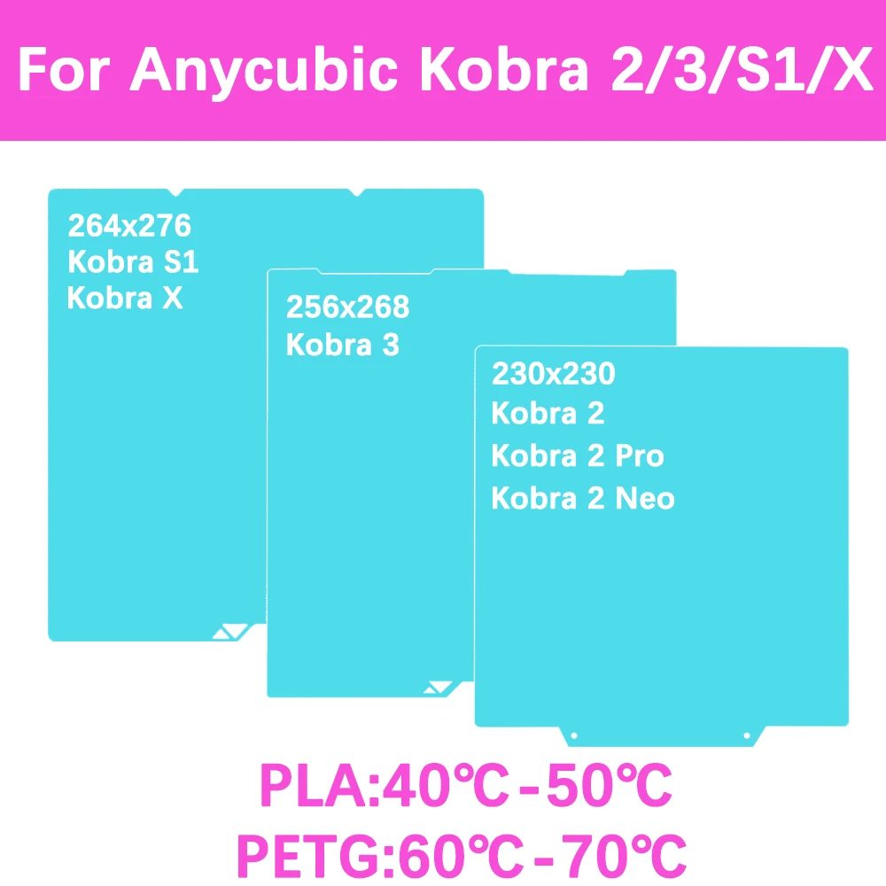 Glacier Kalt-Druckplatte für Anycubic Kobra 2 Neo Pro/Kobra 3 Combo/Kobra S1 Combo/Kobra X Doppelseitige Kühlbauplatte