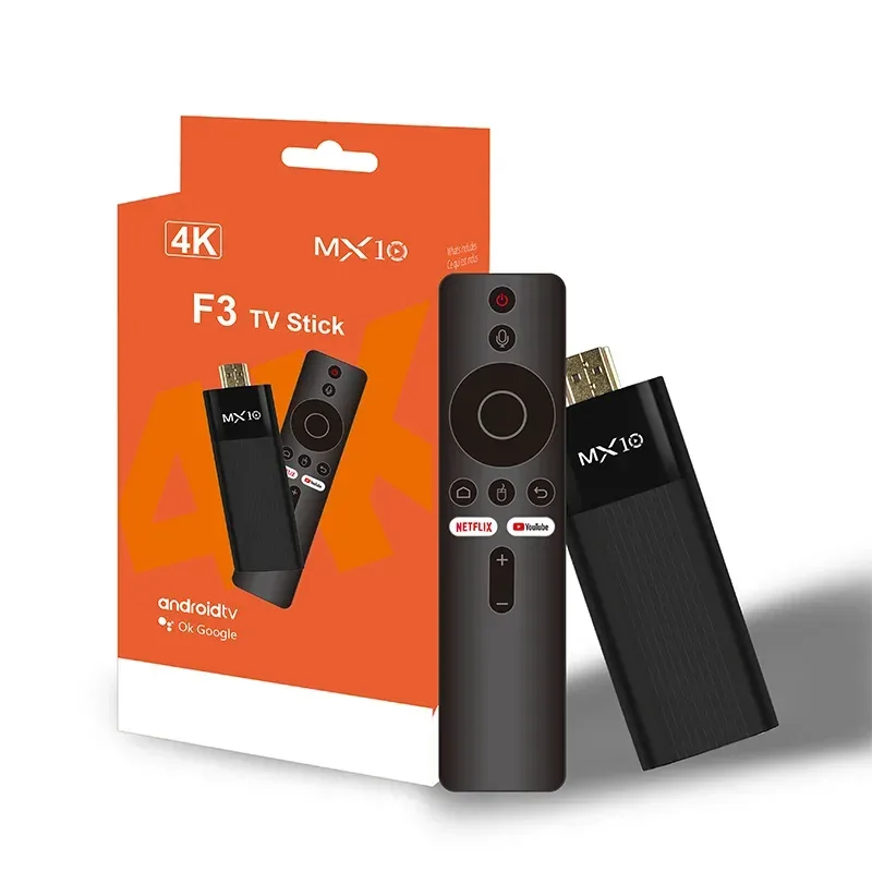Ultra hd 4k android tv stick MX10-F3 stick mini home tv stick h313 quad core unterstützung 2.4/5g dual wifi 2gb ram 16gb rom